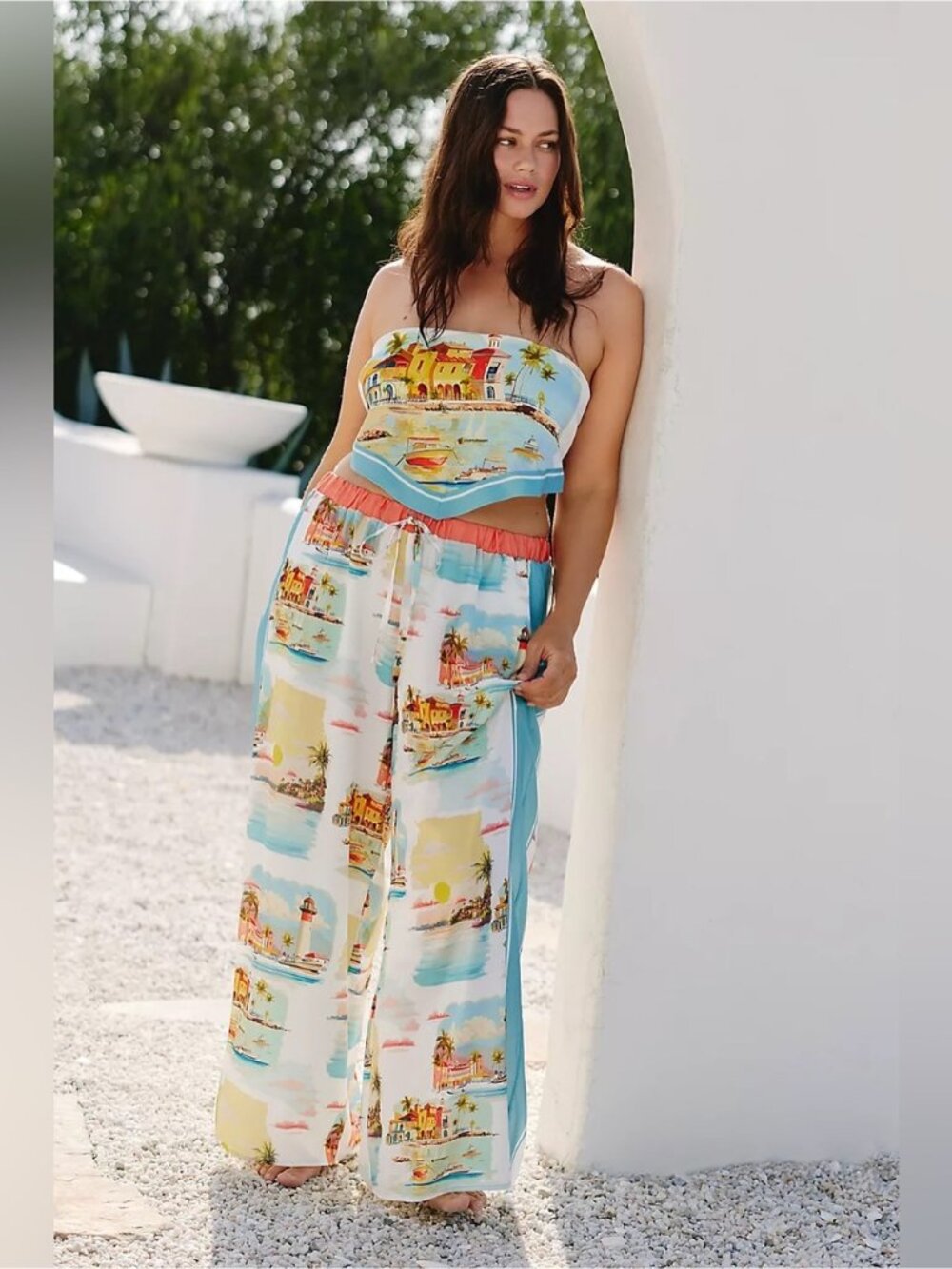 NWT Size L - Anthropologie Celandine Scarf Wide Leg Pants w Pockets (US$ 98)